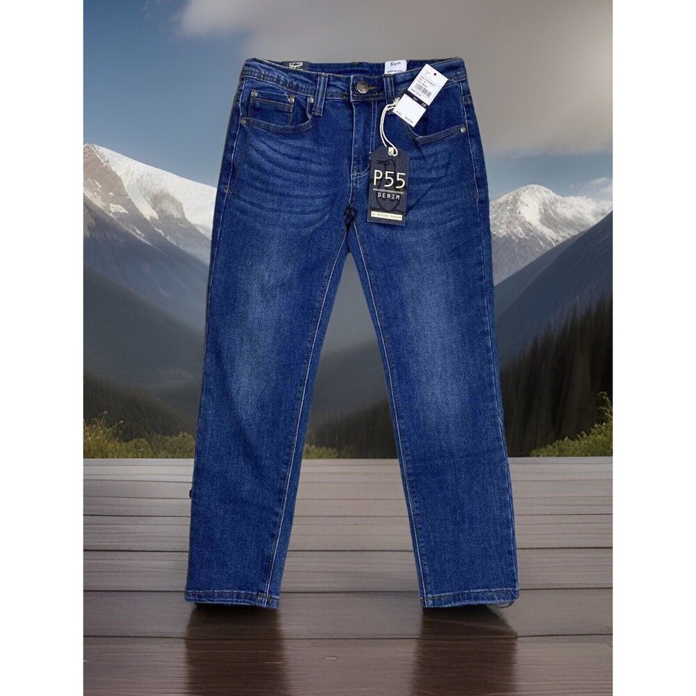 Boys Original Penguin P55 Denim Marvin Skinny Fit Jeans Size 10 Dark Blue 26x23